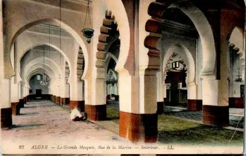 alger, la grande mosquee, rue de la marine, karte hat eckknick (Nr. 18609)