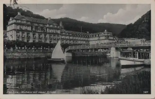 Bad Ems - Kurhaus mit neuer Brücke - 1937