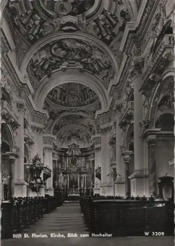 Österreich - Österreich - Sankt Florian - Stift, Blick zum Hochaltar - ca. 1960