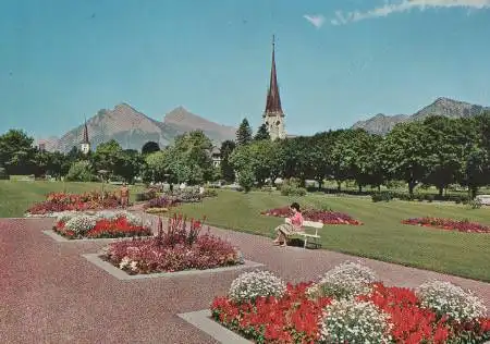 Schweiz - Schweiz - Bad Ragaz - Kurpark mit Gonzen - ca. 1975