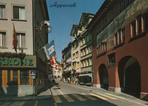 Schweiz - Schweiz - Appenzell - Hauptgasse mit Rathaus - 1987