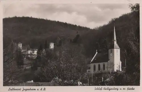 Jugenheim - Schloß Heiligenberg und ev. Kirche - 1954