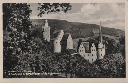 Hartenstein, Schloss - mit Bergarbeiter-Erholungsheim - ca. 1955