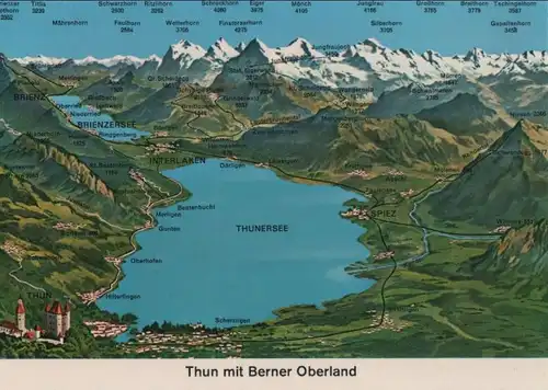 Schweiz - Schweiz - Thun - mit Berner Oberland - ca. 1980