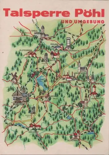 Talsperre Pöhl - Umgebungskarte - 1974