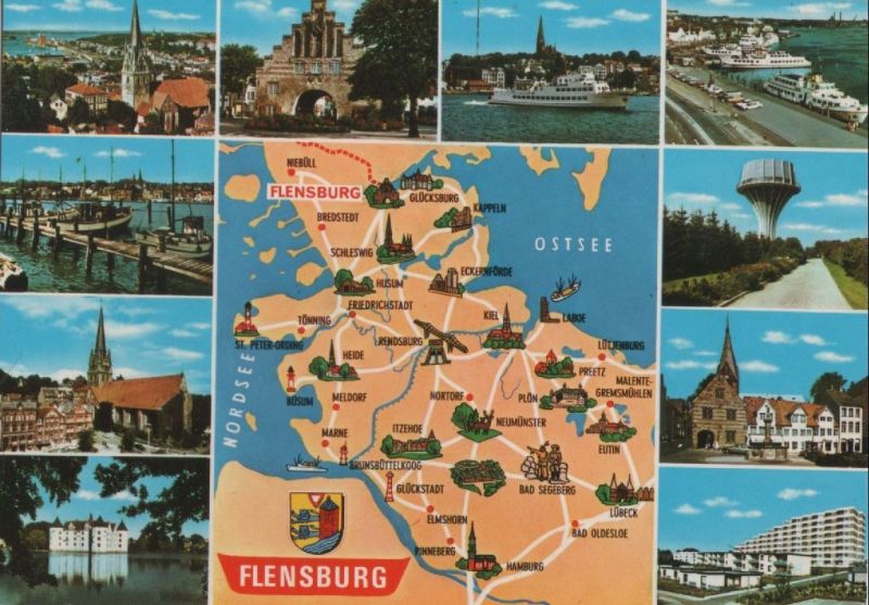 Flensburg 10BilderKarte ca. 1985 Nr. 0092083 oldthing