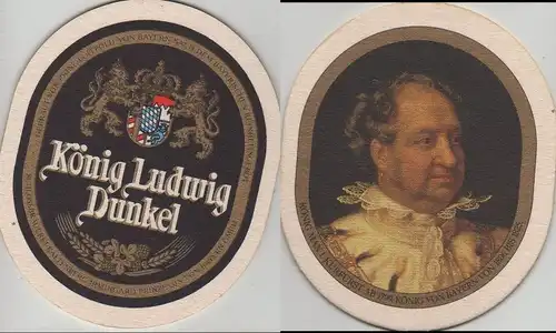 Bierdeckel oval - König Ludwig Dunkel