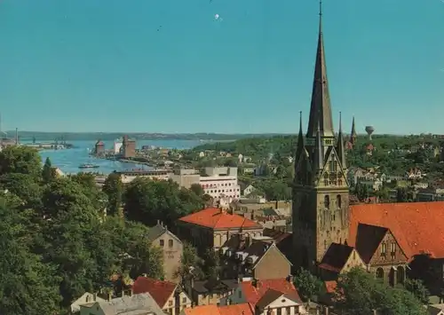 Flensburg - Förde mit Nikolaikirche - 1981