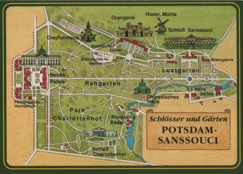 Potsdam Sanssouci Uebersichtskarte 1995 