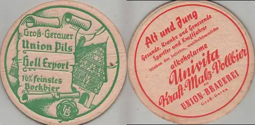 Bierdeckel rund - Unionbrauerei, Groß-Gerau