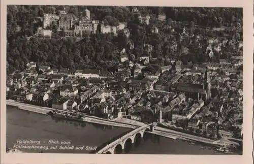Heidelberg - Blick auf Schloß und Stadt - ca. 1955