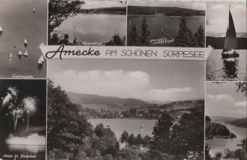 Sundern-Amecke - u.a. Schiff auf Sorpesee - 1957