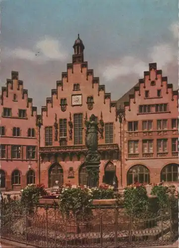 Frankfurt Main - Römer-Rathaus und Gerechtigkeitsbrunnen - ca. 1970