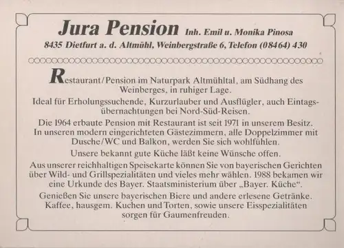 Dietfurt an der Altmühl - Jura Pension