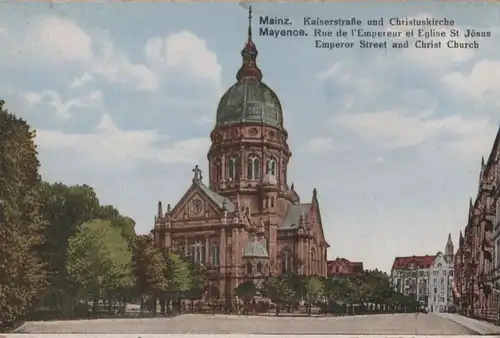 Mainz - Kaiserstraße und Christuskirche - ca. 1925