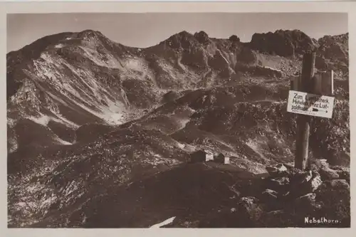 Nebelhorn - Edmund Probst-Haus vom Zeiger - ca. 1950