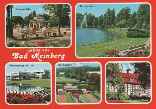 Bad Meinberg - Horn - Bad Meinberg: Brunnenplatz, Kurparksee, Bewegungszentrum, Berggarten, Kurhaus Stern - ca. 1985