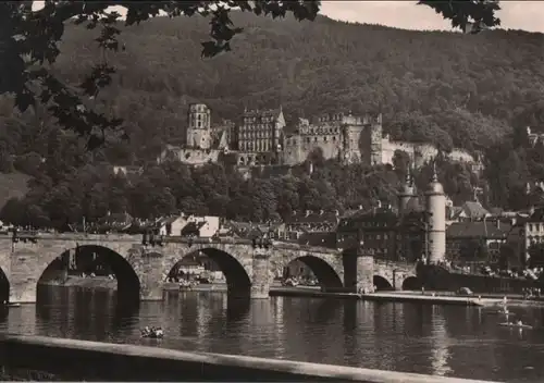 Heidelberg - Alte Brücke mit Schloß - ca. 1955