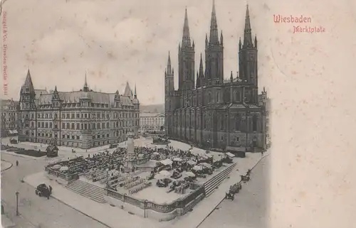 Wiesbaden - Marktplatz - ca. 1910