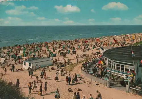 Niederlande - Niederlande - Wijk aan Zee - Strand med Nordzee Paviljoien - ca. 1965