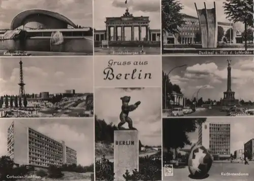 Berlin, Westteil - u.a. Denkmal am Platz der Luftbrücke - ca. 1965