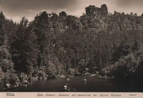 Sächsische Schweiz - Amselsee mit Lokomotive - ca. 1965