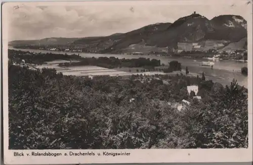 Königswinter - und Drachenfels vom Rolandsbogen - ca. 1955