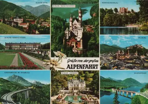 Alpen - Fahrt, u.a. Europabrücke und Hohenschwangau - ca. 1980