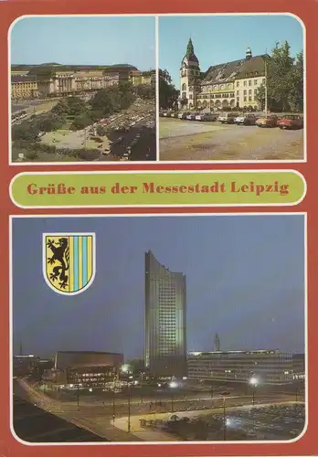 Leipzig - u.a. Gewandhaus mit DDR-Autos - 1988