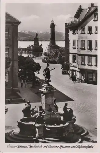 Lindau - Reichsplatz mit Lindavia Brunnen - 1954