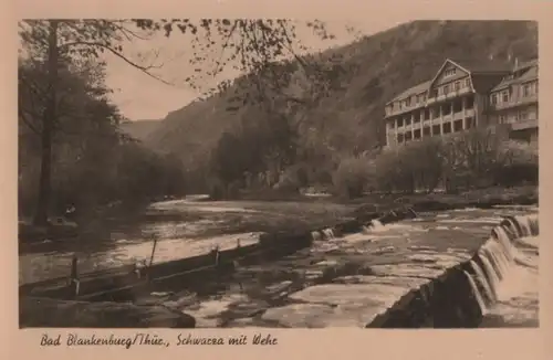 Bad Blankenburg - Schwarza mit Wehr - 1954