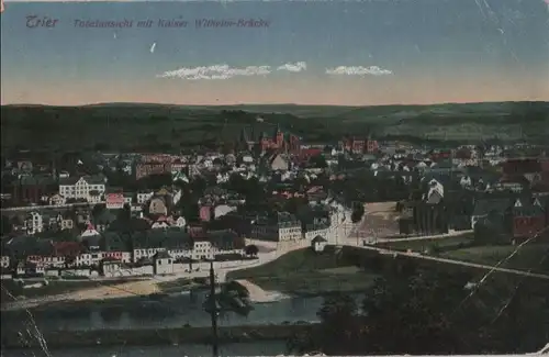 Trier - Totalansicht mit Kaiser Wilhelm-Brücke - 1919