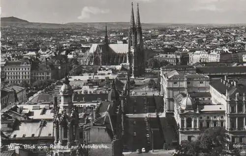 Österreich - Österreich - Wien - Blick v. Rathaus zur Votivkirche - 1962