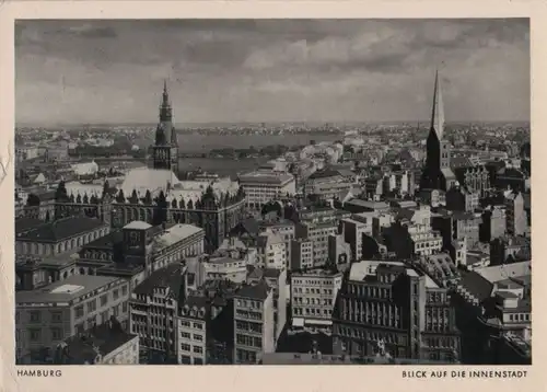 Hamburg - Blick auf die Innenstadt - 1954