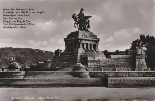 Koblenz - Denkmal Kaiser Wilhelm I. - ca. 1955