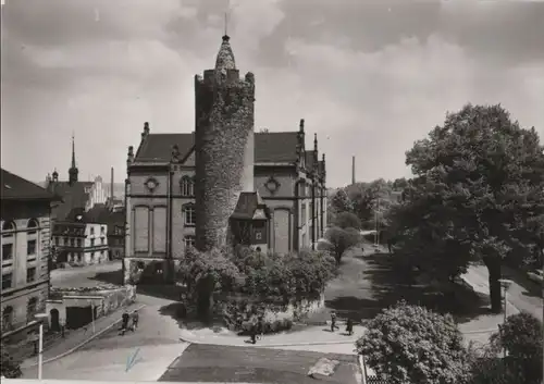 Pößneck - Weißer Turm mit Schule - 1976