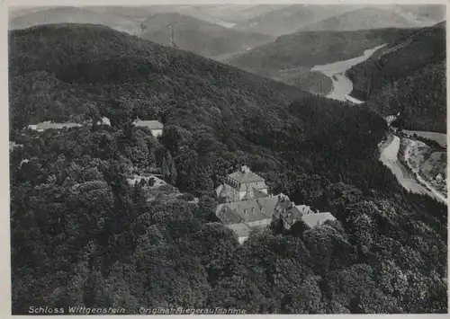 Bad Laasphe, Schloss Wittgenstein - Fliegeraufnahme - ca. 1960