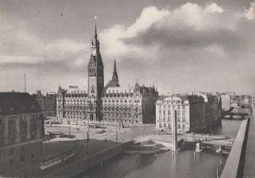 Hamburg - Rathaus und Rathausmarkt - ca. 1965