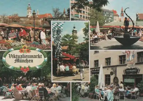 5 Bilder vom Viktualienmarkt München - ca. 1985