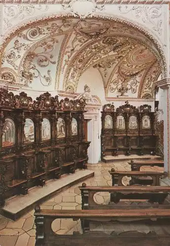 Kempten - Basilika St. Lorenz - Chorgestühl mit Scaglioplatten - ca. 1985