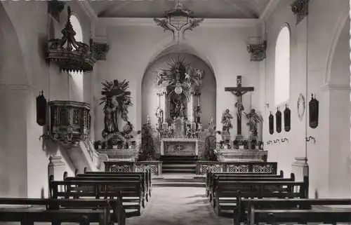 Großheubach, Kloster Engelberg - Inneres der Wallfahrtskirche - 1957