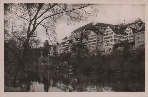 Tübingen - Neckaransicht mit Schloß - ca. 1955