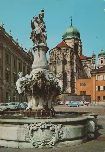 Passau - Brunnen auf dem Domplatz - 1968