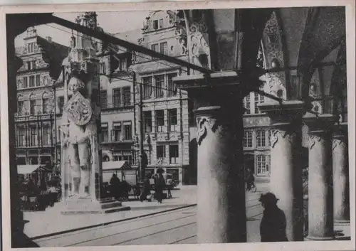 Bremen - Rathausdurchblick zum Roland - ca. 1950