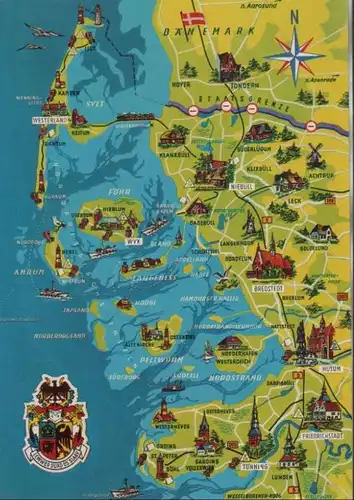 Nordfriesische Inseln - Übersicht - ca. 1980