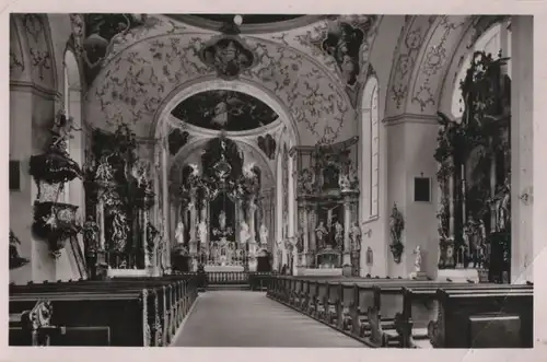 Oberammergau - Innenansicht der Kirche - ca. 1960