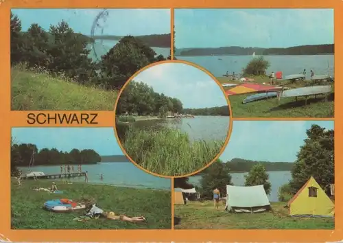 Schwarz bei Neustrelitz - u.a. Blick vom Campingplatz - 1982