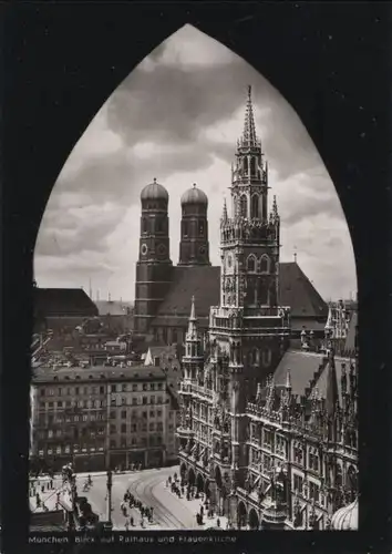 München - Blick auf Rathaus und Frauenkirche - ca. 1965