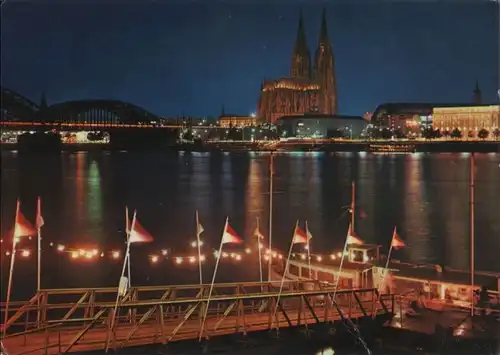 Köln - Rheinufer, Dom, Hohenzollernbrücke - 1984