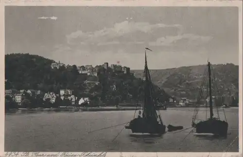 St. Goar - mit Blick auf Ruine Rheinfels - ca. 1955